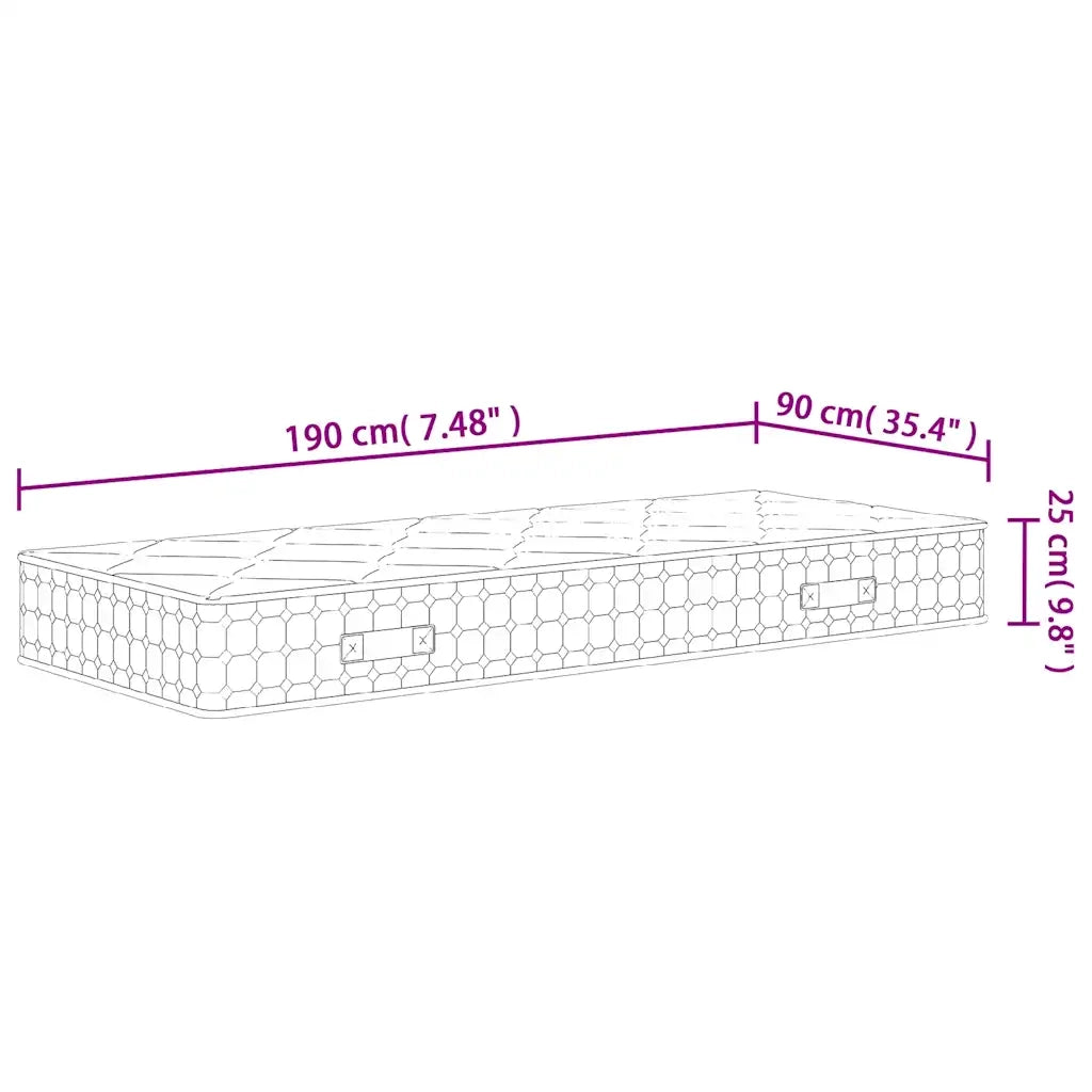 Materasso Molle Insacchettate Medio Rigido 90x190cm Single Size