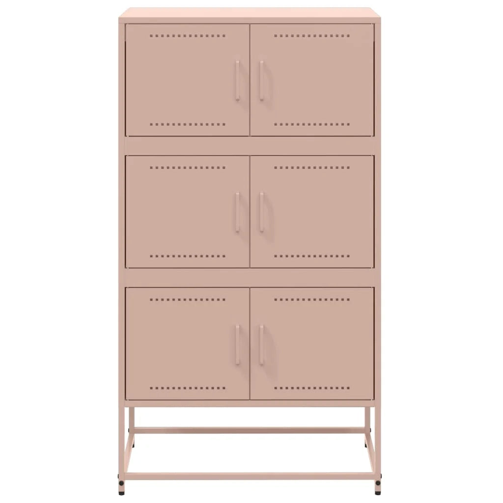 Buffet credenza cassettiera armadio mobile contenitore organizer per cucina soggiorno salotto 68,5 x 38,5 x 123,5 cm acciaio rosa 02_0036210