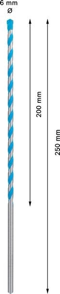 2608901481 - Punta Multimateriale CYL-9 6 x 200mm x 250mm