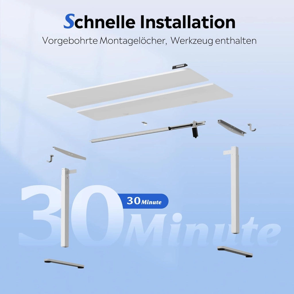 Scrivania regolabile in altezza 120x60 cm ¨C Zephmum ¨C Bianco