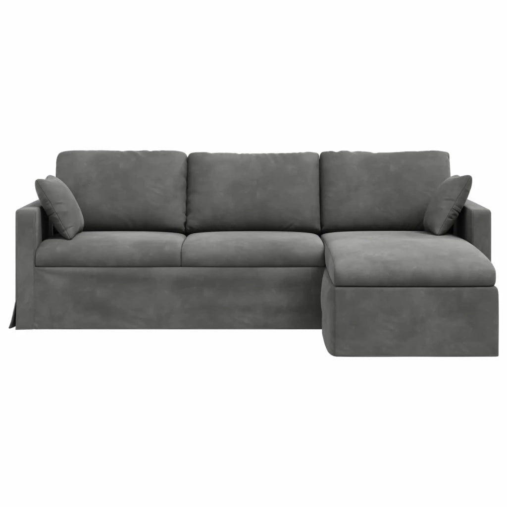 Divano Grigio scuro 198 x 134 x 80 cm Velluto