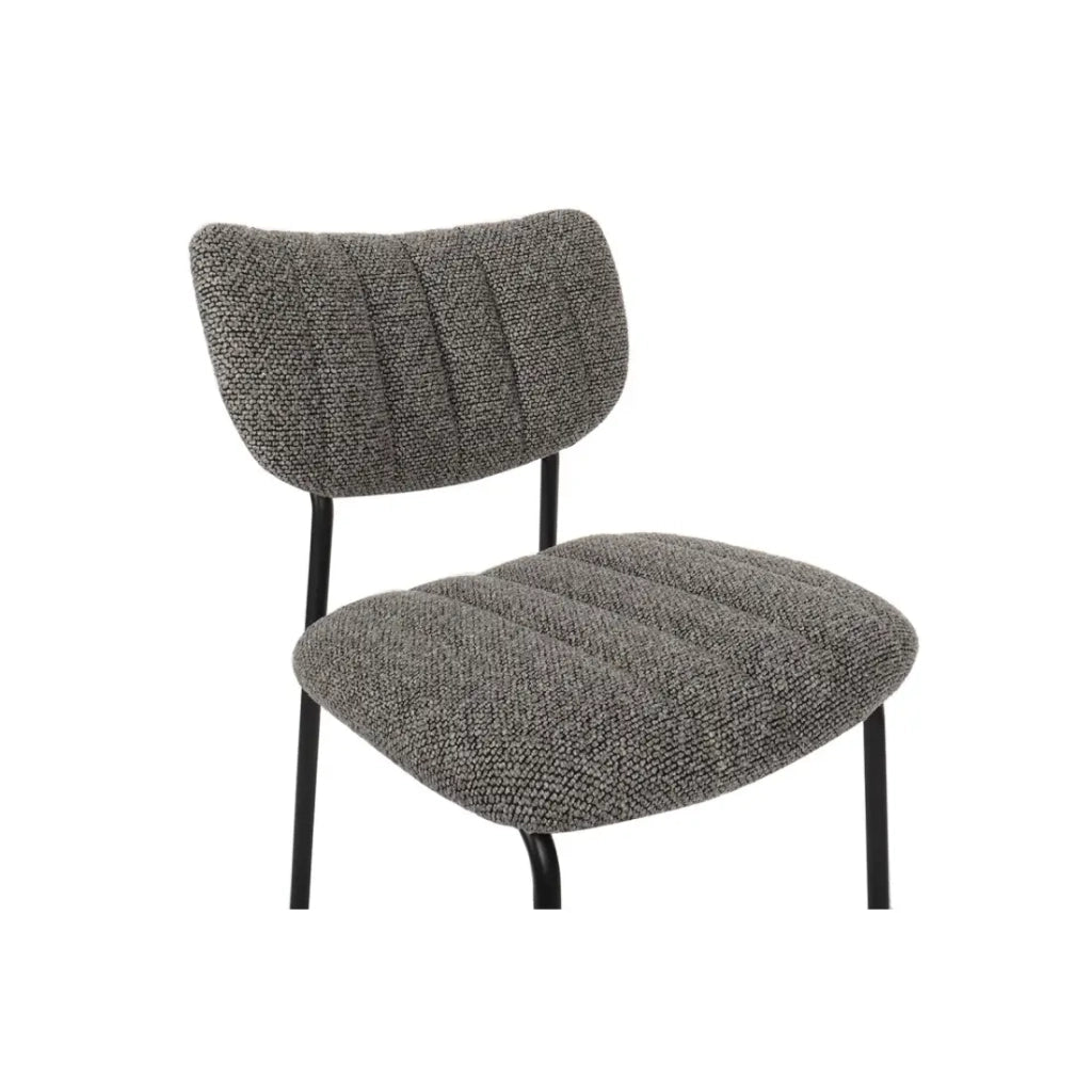 Set di 2 sedie NORAYA – Tessuto grigio scuro – Design compatto – Piedi in metallo – Eleganza contemporanea