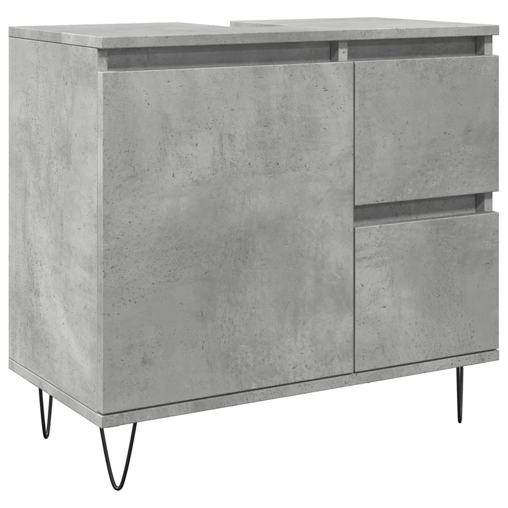 vidaXL Armadietto da Bagno Grigio Cemento 65x33x60cm in Truciolato