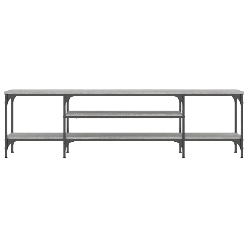 Mobile TV multimediale mensola per TV credenza per TV sala da pranzo soggiorno camera da letto Sonoma 161 x 35 x 45 cm legno ingegnerizzato e ferro grigio 02_0028425