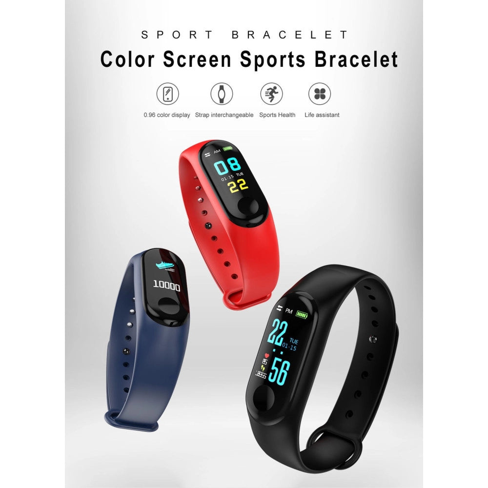 Trade Shop - Smartwatch Bracciale Orologio Bluetooth Cardiofrequenzimetro Contapassi Fitness -