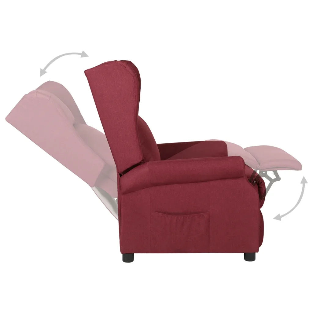 Divano Sedia-Poltrona Reclinabile in Tessuto Rosso Vino 867346