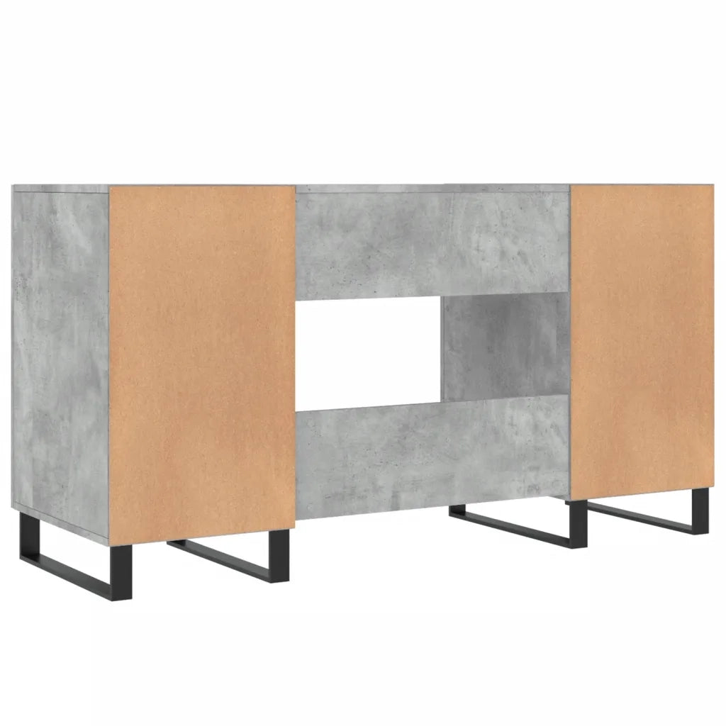 vidaXL Scrivania Grigio Cemento 140x50x75 cm in Legno Multistrato
