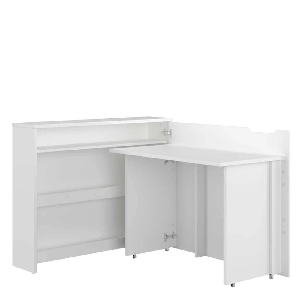 Lenart scrivania richiudibile Off. Concept cm115x27-136x93H destra Bianco opaco