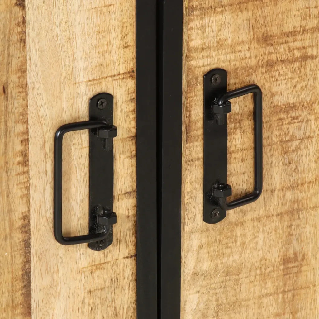 Set Mobili da Bagno 2pz in Ferro e Legno Massello di Mango 3217114