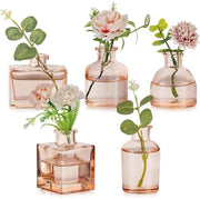 Set di 5 Mini Vasi da Champagne per Decorazione di Tavola: Set di 5 Mini Vasi da Vino in Vetro per Decorazione di Tavola e Sala da Pranzo - Vaso da Fiori in Vetro per Decorazione di Casa e Matrimonio