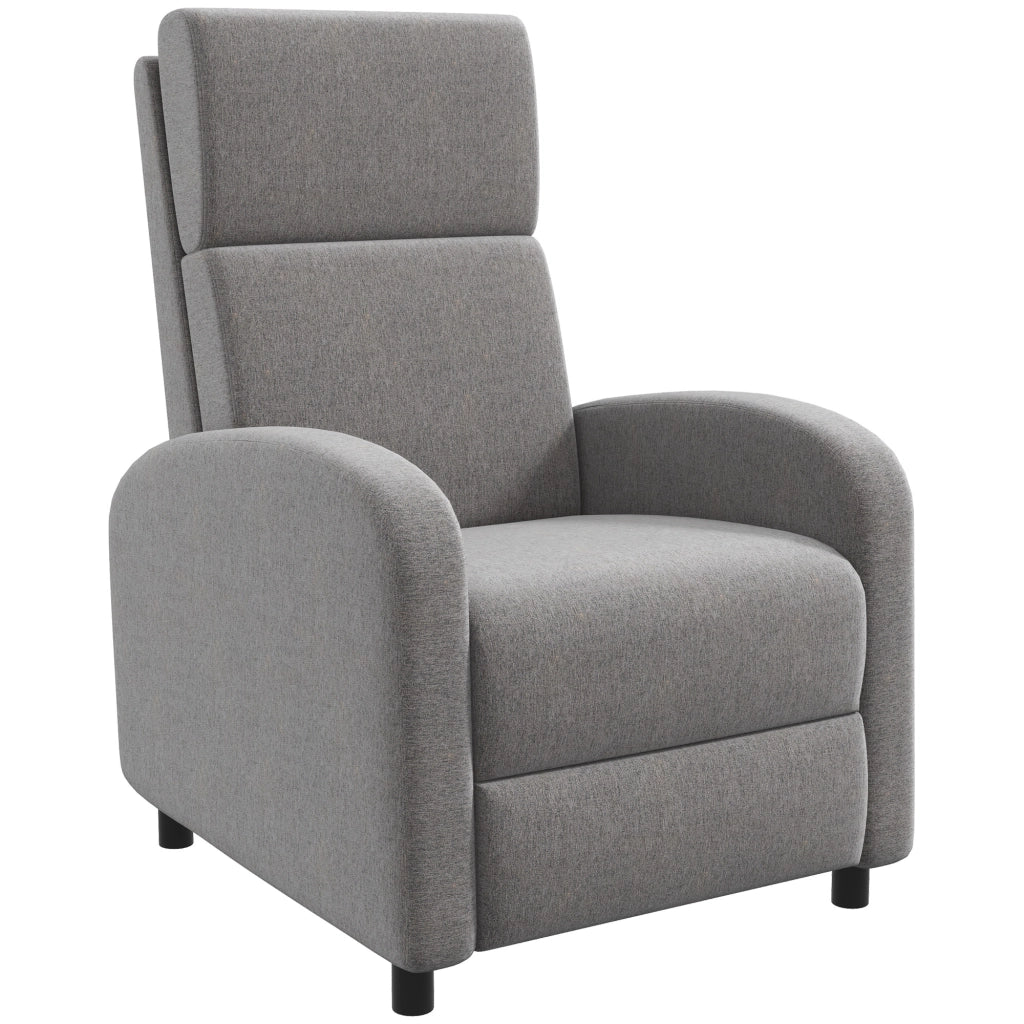 Poltrona Relax 160° in tessuto effetto lino, con poggiapiedi, portata fino a 120 kg, design moderno per soggiorno, ufficio e studio