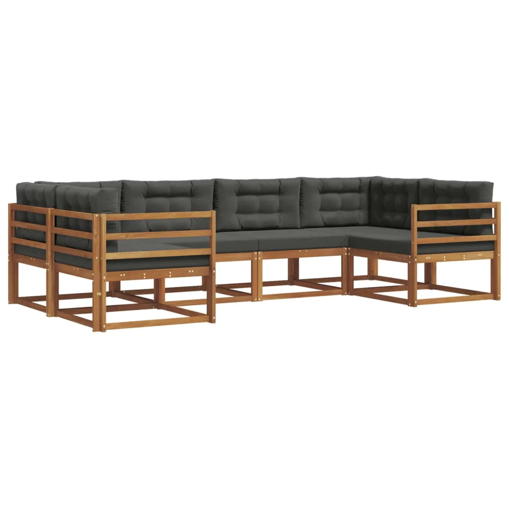Set di divani da esterno con cuscino 6 pcs Naturale e Antracite 3368055