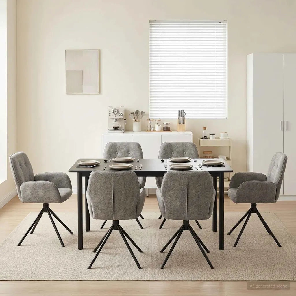 Sedie da pranzo girevoli 6 pcs Pelle Scamosciata Sintetica 3428354