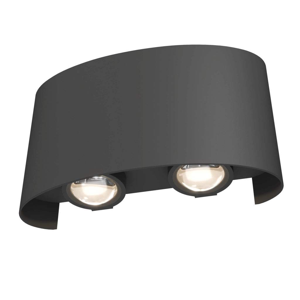 Lampada Da Parete Moderna Da Esterno Metallo Grigio Luce Led 4W Ip54