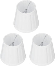 Set di 6 copricapo in tessuto bianco con clip per piccole lampade