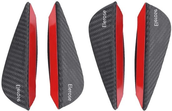 Spoiler Universale - 4 Pezzi - ABS/Fibra di Carbonio - Viste di Prua - Leggero - Duraturo - Bordo Anteriore
