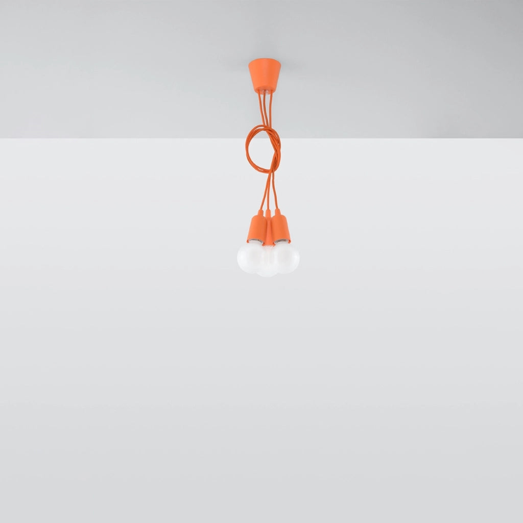 Lampadario Matero 3 luci arancione E27 Pure Lume PU.0585