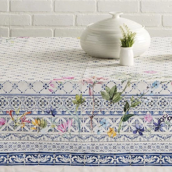 Tavolo in cotone 100% per la cucina | Cene | Tavola | Decorazione | Feste | Matrimoni | Primavera/Estate (Rettangolare, 160 cm x 220 cm)