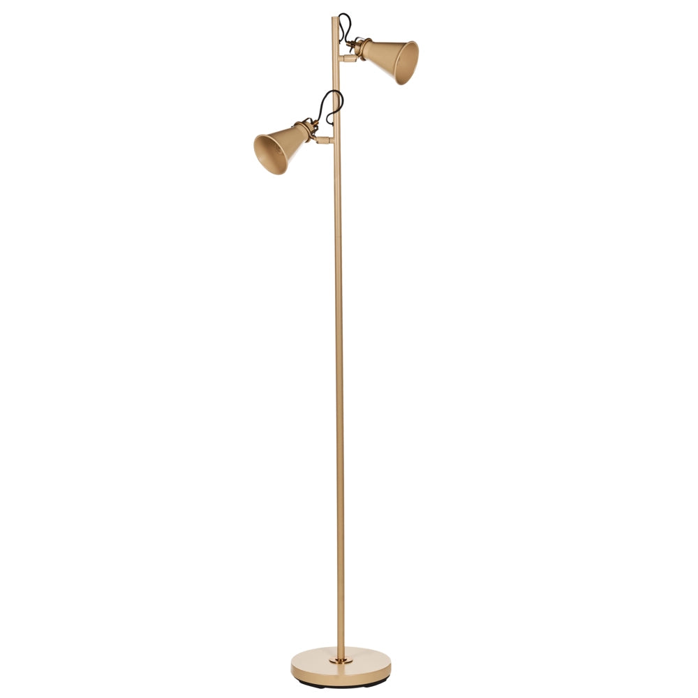 Lampada da terra Beige Metallo Paralumi regolabili Interruttore On-Off Camera da letto Soggiorno Casa Ufficio Illuminazione Design Industriale