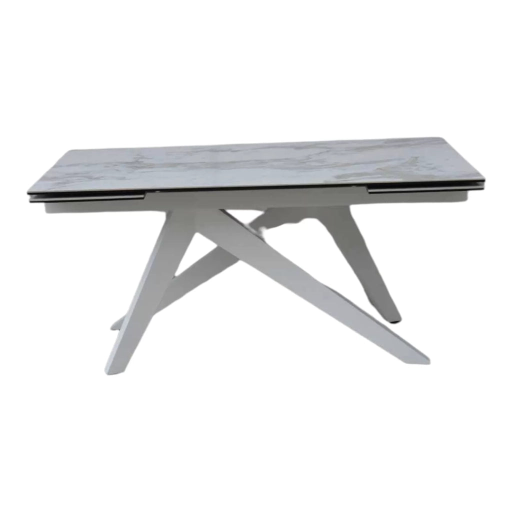 Tavolo big table piano vetro ceramica finitura marmo misura l.160 p.90 h.76(aperto 240 cm)