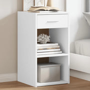 Comodini 2pz Bianchi 35x34x65 cm in Legno Multistrato 840577