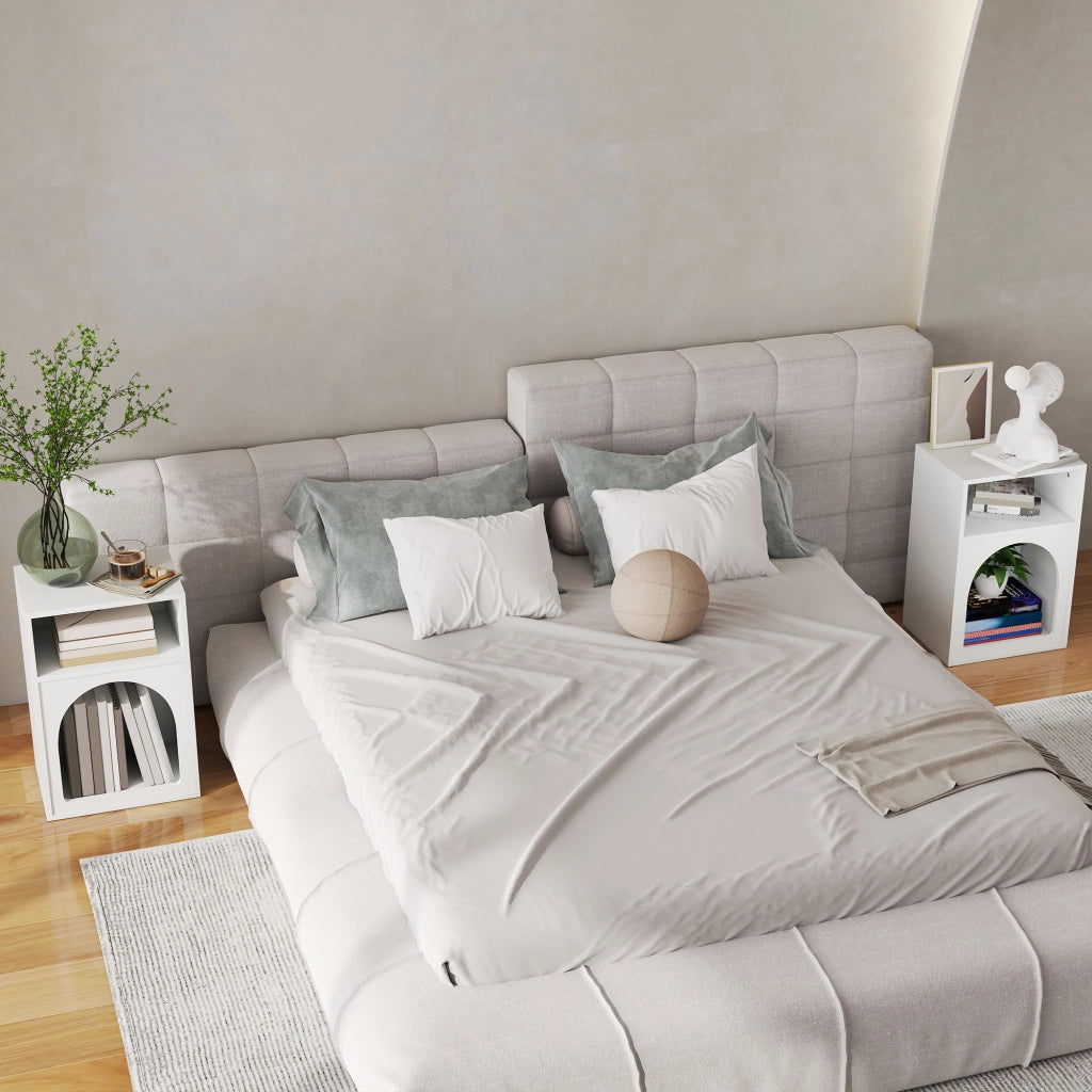 Comodino con scomparti aperti ¨C zephmum ¨C bianco 40x30x60 cm