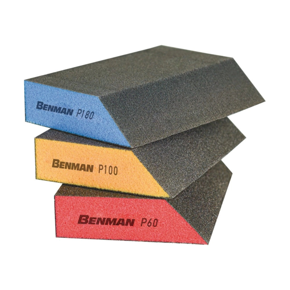 Spugna abrasiva gialla 125x90x25mm grana 100 per intonaco legno plastica pittura - 1pz