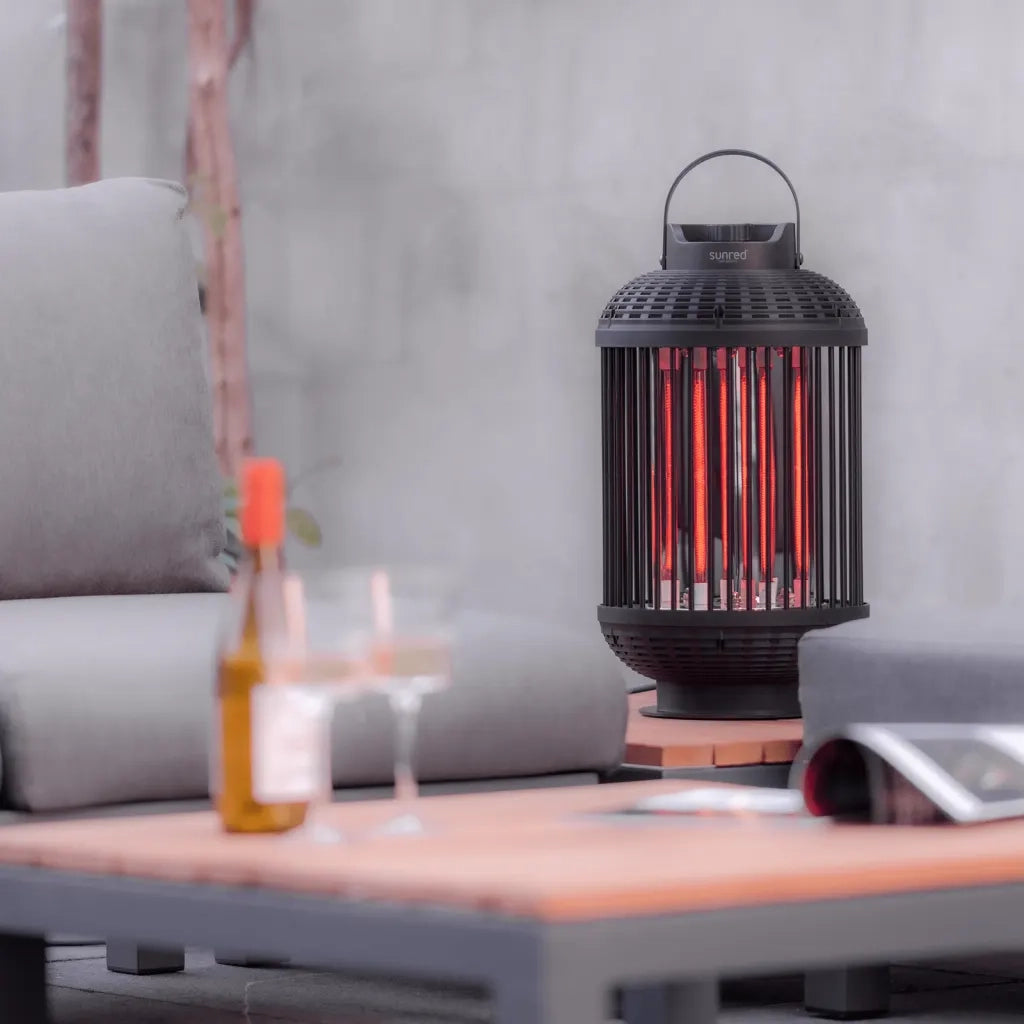 Sunred Lampada Riscaldante da Tavolo Indox 1200 W Alogeno Nero 441217