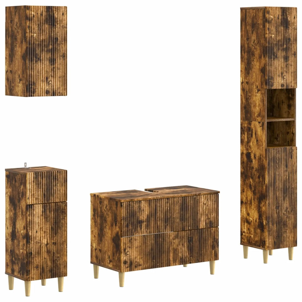 Set di Mobili da Bagno da 4 Pezzi ARNHEM Rovere Fumo 3417932
