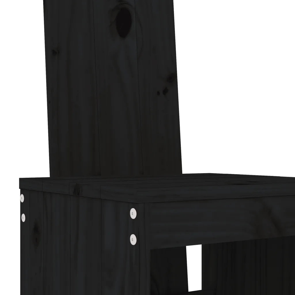 Sgabelli da Bar 2pz Neri 40x42x120 cm Legno Massello Pino 825356