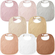 Bambini Slabbetjes Quadri, 100% Canotta, Slabbetjes Adattabili, Slabbetjes Leggeri per Bambini, 8 Pezzi (Rosso-Bruno)
