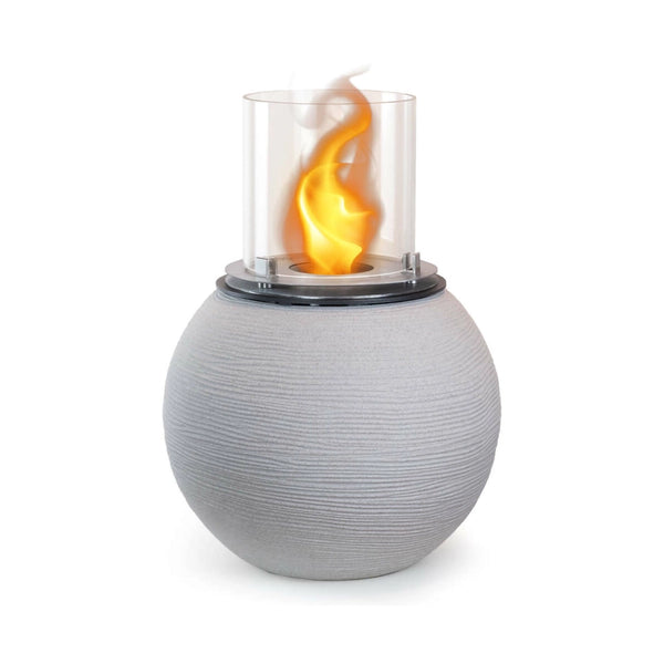 Camino a bioetanolo Alliste, Caminetto ecologico, Focolare senza fumo, Riscaldatore ad etanolo, Made in Italy, 40x40 h54 cm, Grigio chiaro