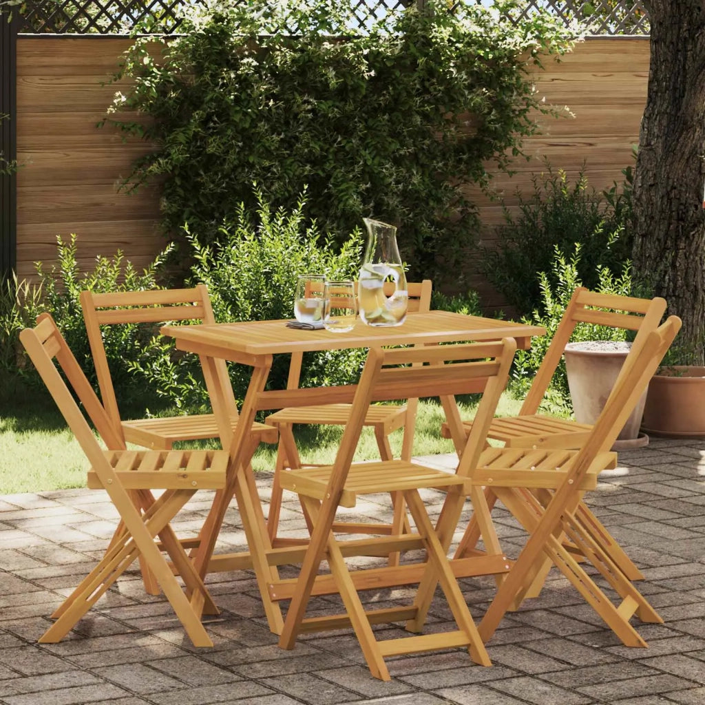 Sedie da giardino pieghevoli 6 pcs Naturale 40 x 53 x 80 cm