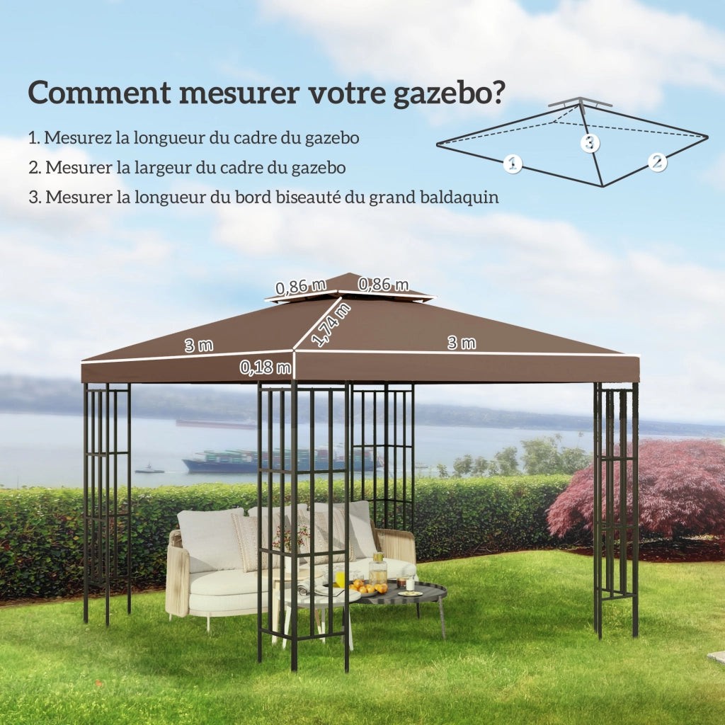 Tenda da Giardino 3x3 m ¨C zephmum ¨C Marrone
