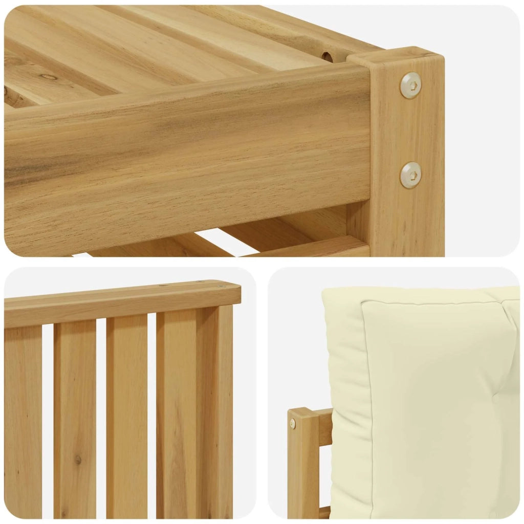 Set di divani da esterno 7 pz Bianco e Crema 3390080