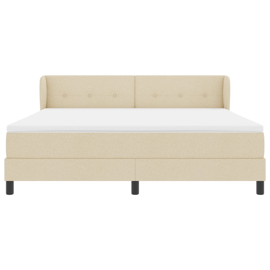 Letto Box Spring con Materasso Crema 180x200 cm Tessuto