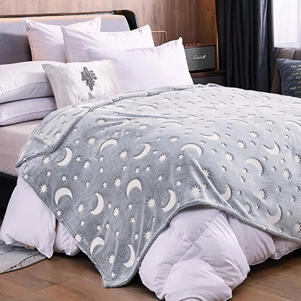 Coperta Magica Night Glow Si Illumina Al Buio Plaid Pile Morbida Calda 240Gr/Mq Flanella Di Microfibra Letto Copertina Divano  - Dis 1 - Plaid 127x152 cm