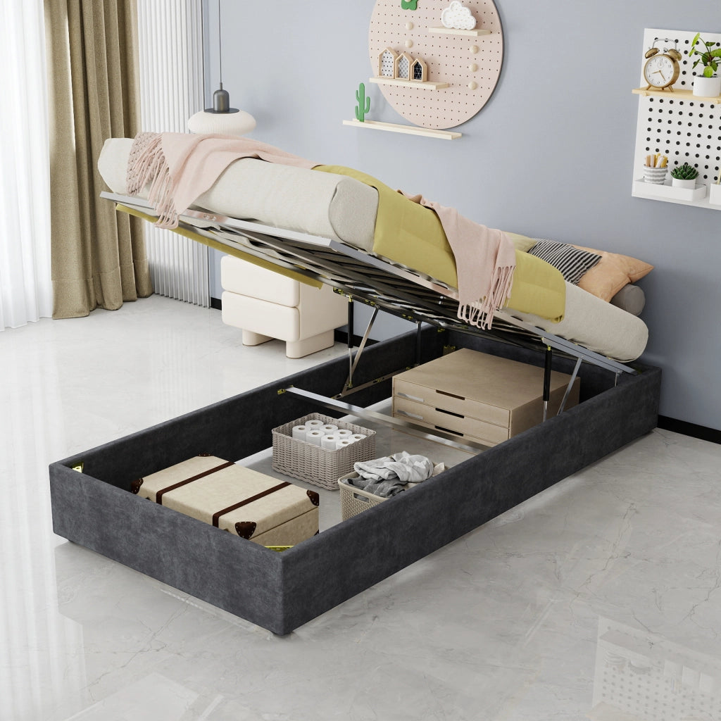 letto telaio grigio velluto olandese 90 x 200 cm
