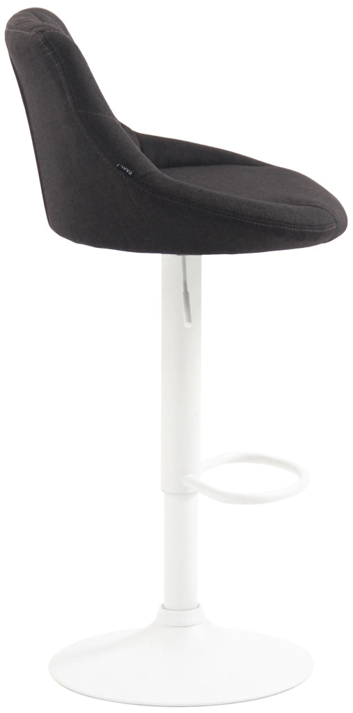 Sgabello bar LAZIO in tessuto grigio scuro,bianco