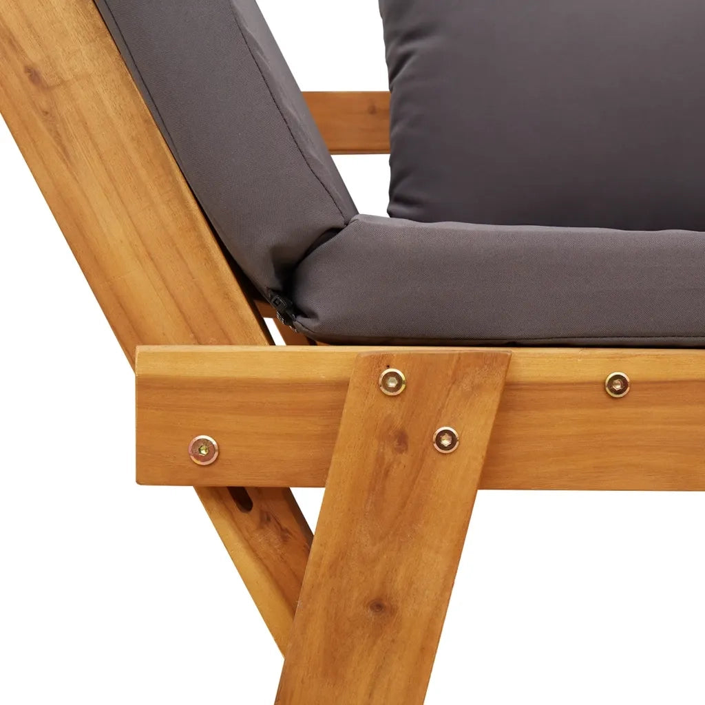 Panchina da Giardino | Panca da Giardino con Cuscini 2-in-1 in Legno di Acacia