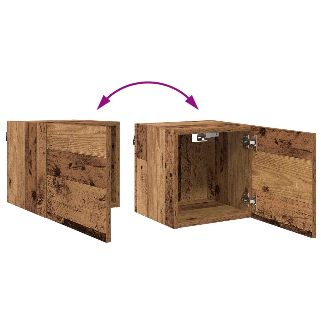 Set di 4 mobili porta TV dal design moderno con contenitore 30,5 x 30 x 30 cm realizzati in legno anticato 02_0058394