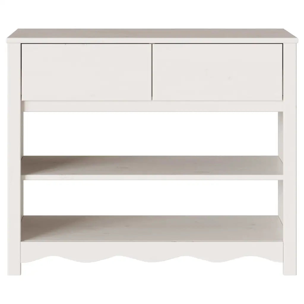 Tavolo consolle Drammen Bianco 89,5 x 37 x 73 cm Pino massello 42003047