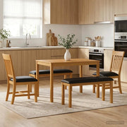 Set da pranzo 5 pz Nero Legno di Quercia Massello 3430280