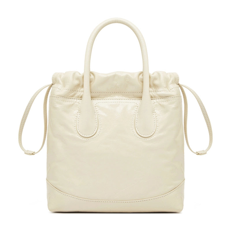 Borsa da donna vintage Song in pelle di vacchetta bianca