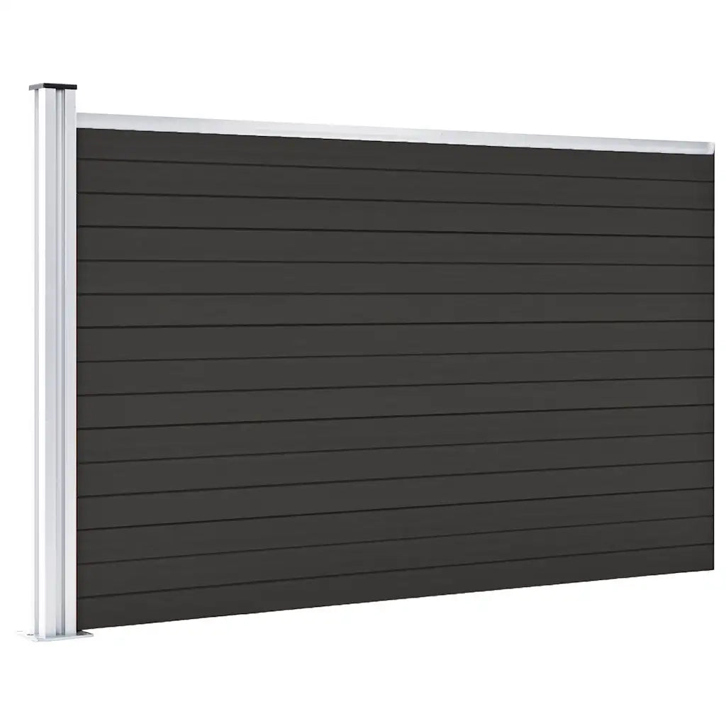 Pannello di Recinzione in WPC 175x105 cm Nero 148976
