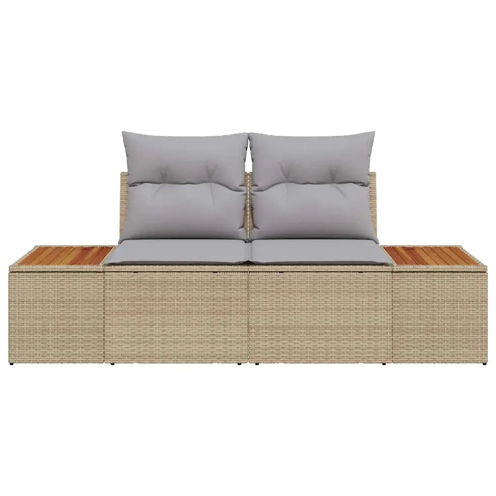 vidaXL Divano da giardino Beige 184 x 62 x 85cm polyrattan