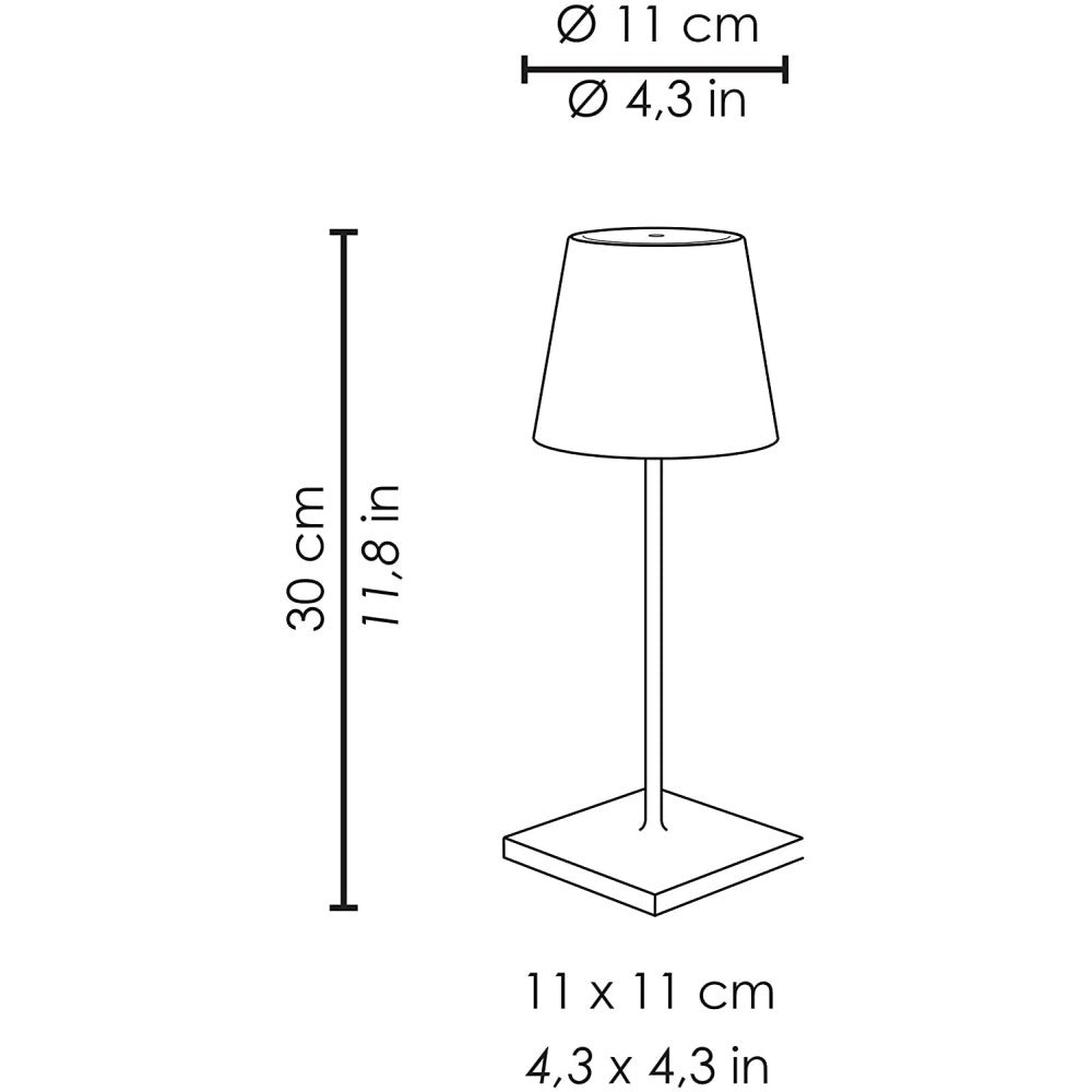 Lampada a led da tavolo Poldina Pro Mini Foglia Oro ricaricabile e dimmerabile con batteria fino a 12 ore