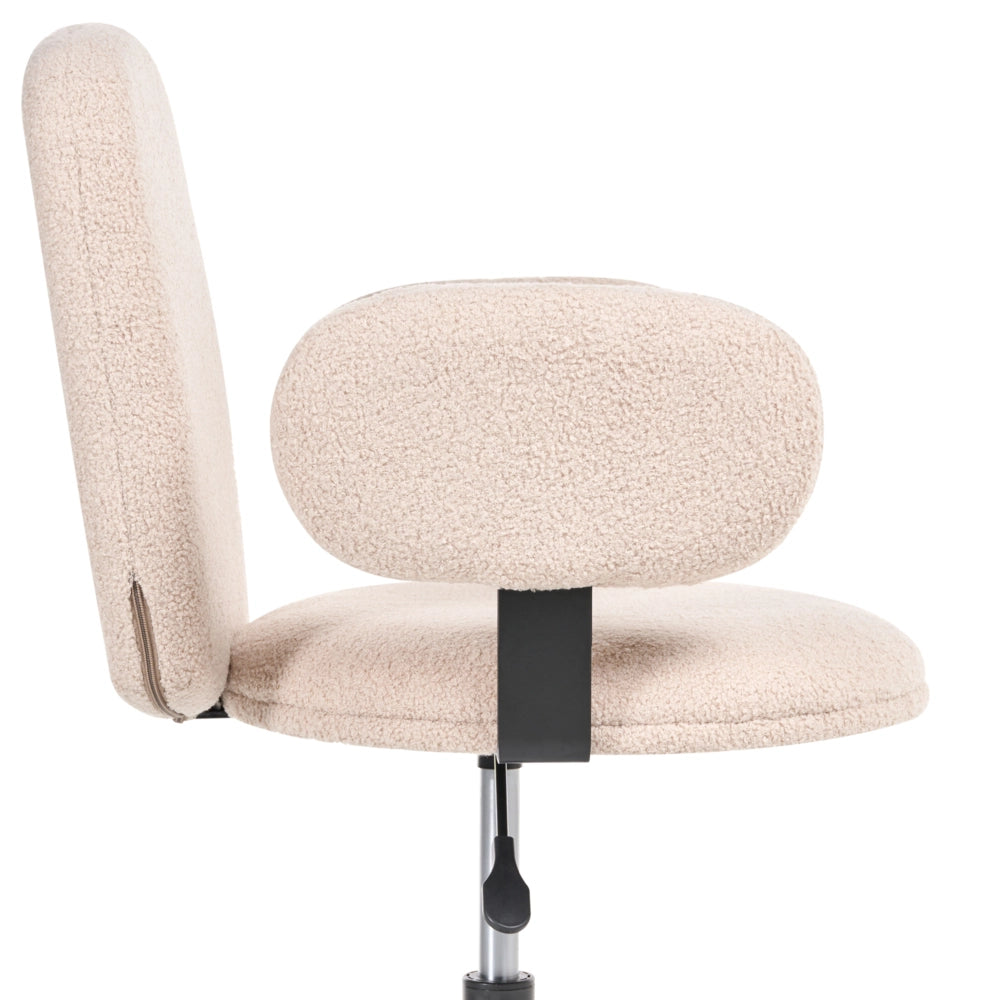 Sedia da scrivania per ufficio beige Boucle Base regolabile in altezza Ufficio moderno casa