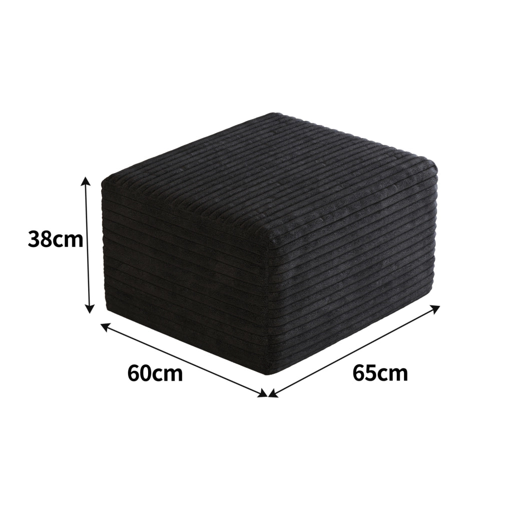 OTTOMAN Senza montaggio 72 x 18 x 18 cm Tessuto nero