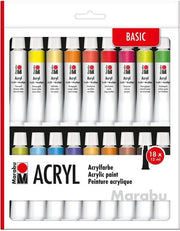 Set di vernici acriliche 18 colori - Coprente e ad alta aderenza - 12 ml per tubo